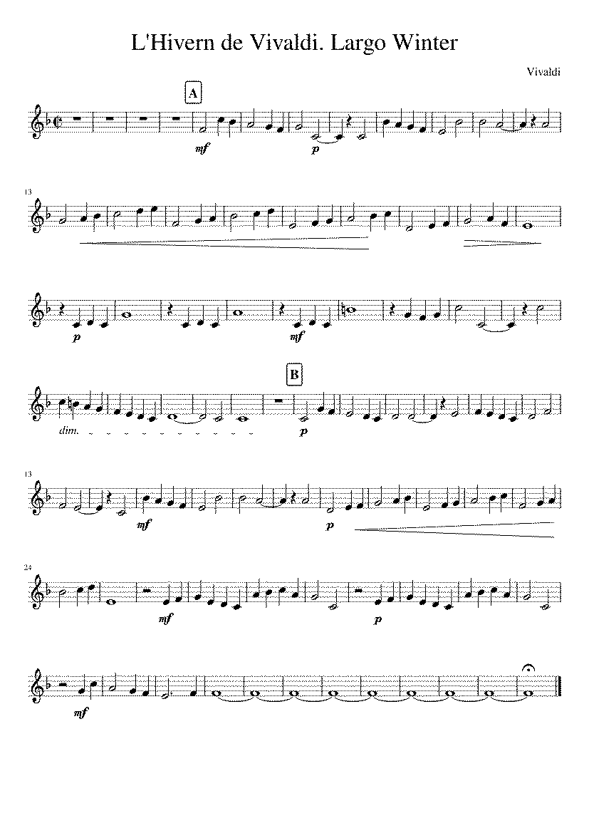 Partitura Hivern de Vivaldi