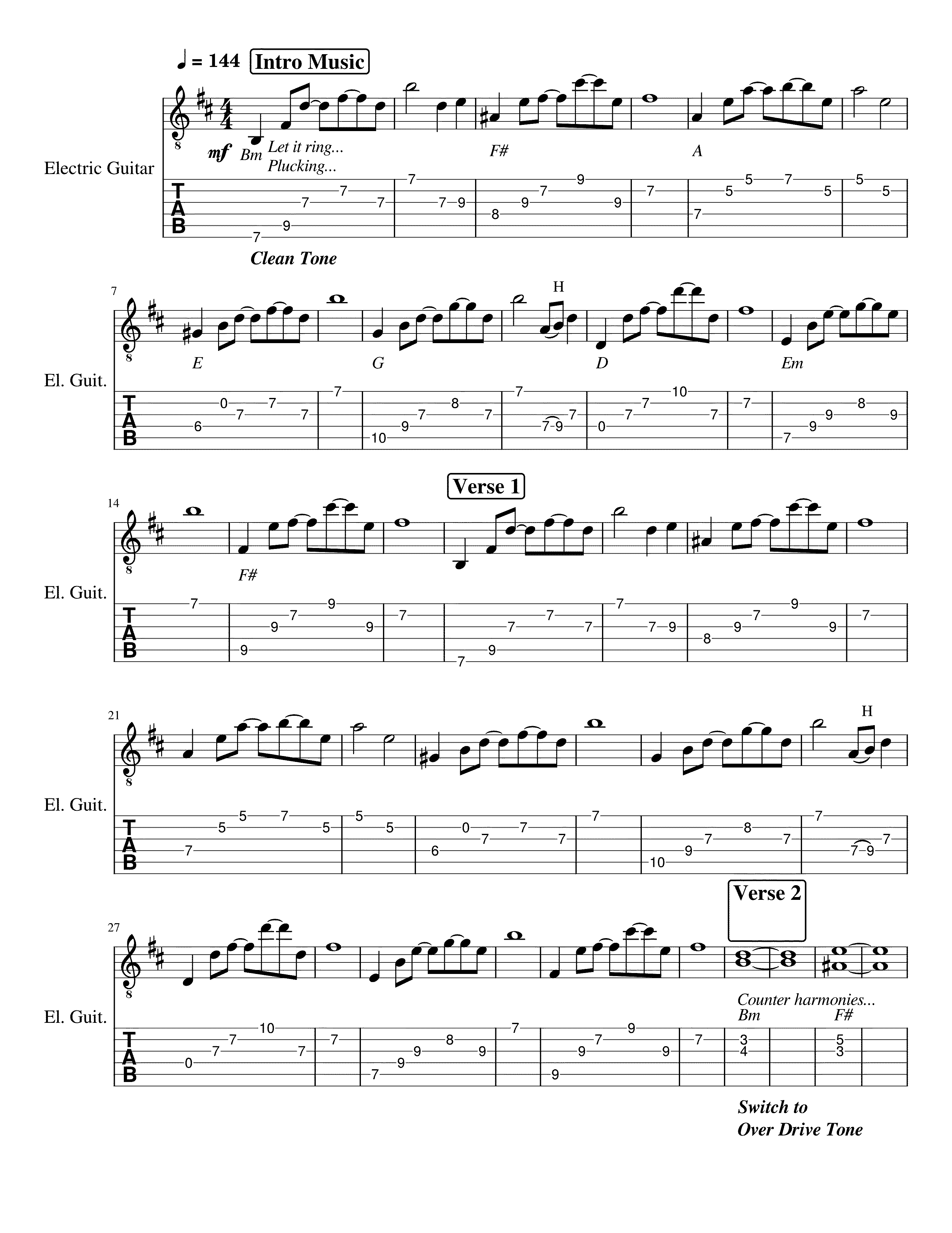 Partitura Hotel California Eagles