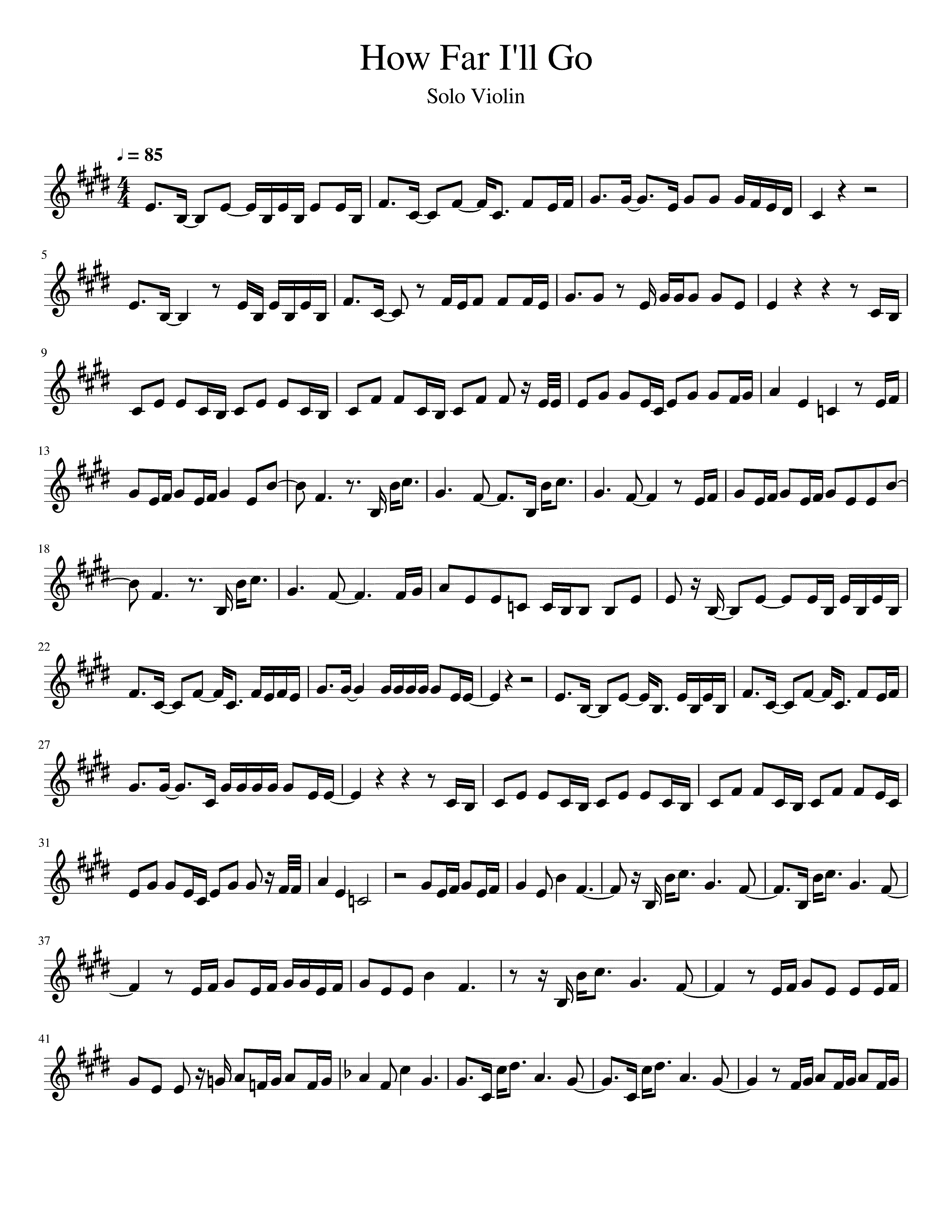 Partitura How Far I Ll Go