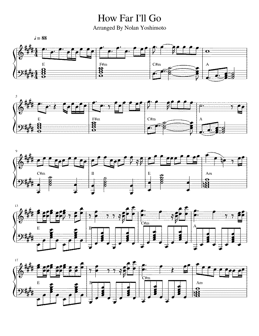 Partitura How Far I'll Go