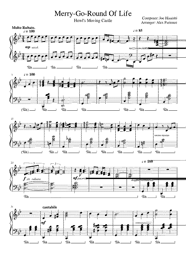 Partitura Howl's Moving Castle