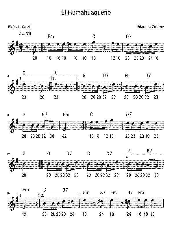 Partitura Humahuaqueño
