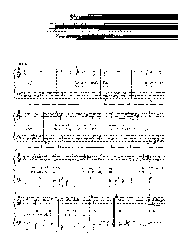 Partitura I Just Called To Say I Love You