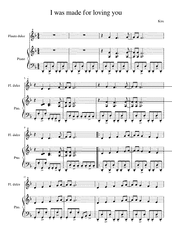 Partitura I Was Made For Loving You