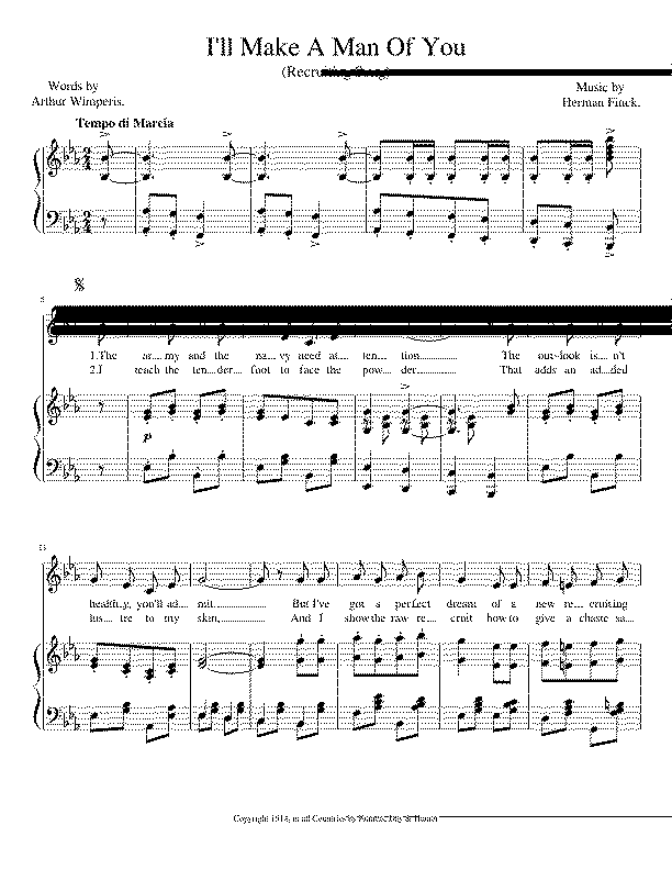 Partitura I Will Make a Man of You
