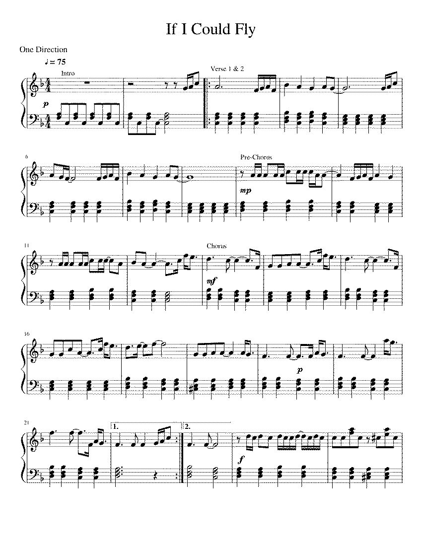 Partitura If I Could Fly