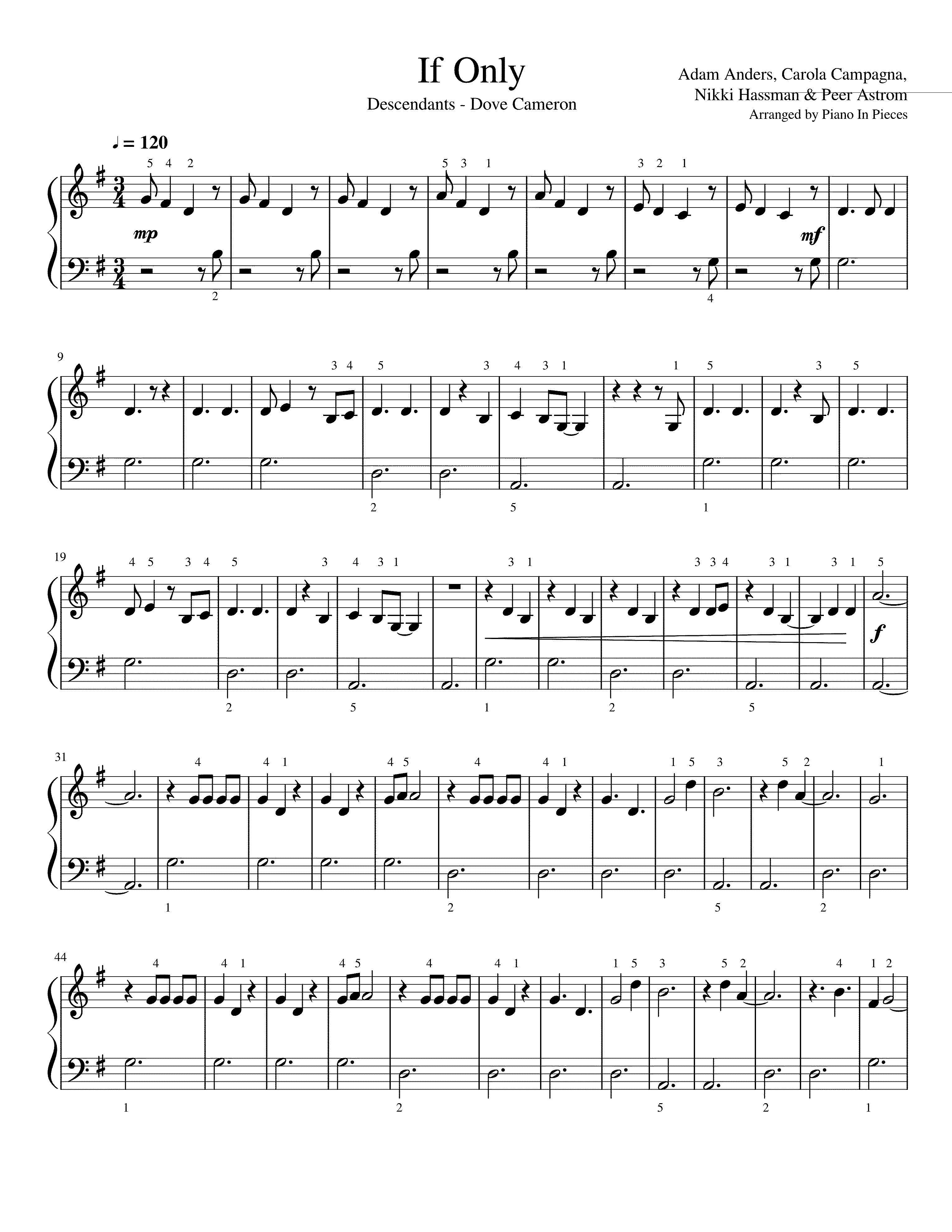 Partitura If Only Dove Cameron