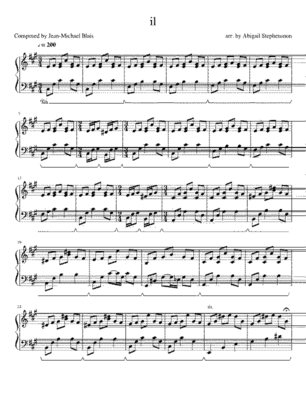 Partitura Il Jean Michel Blais