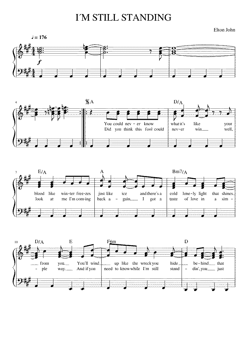 Partitura I'm Still Standing