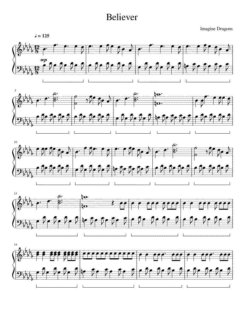 Partitura Imagine Dragons