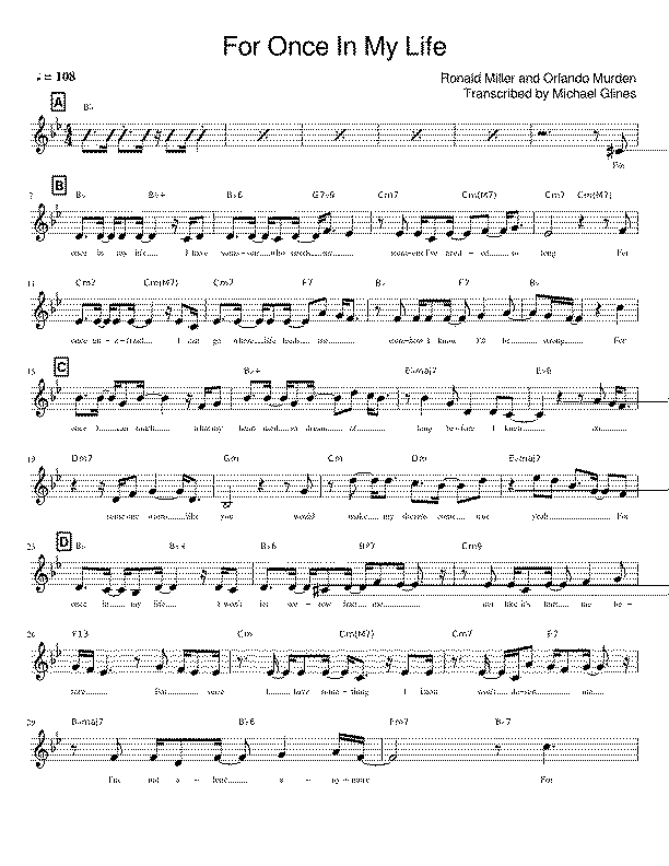 Partitura In My Life