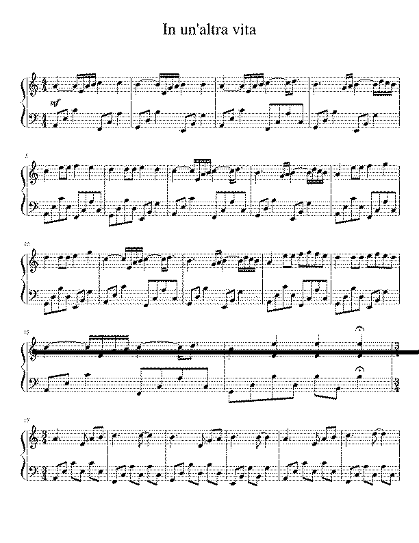 Partitura In Un'altra Vita Ludovico Einaudi