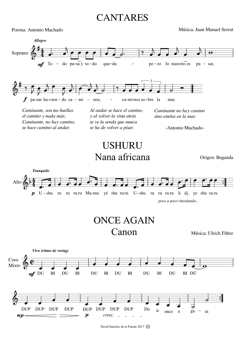 Partitura Intensidad de Una