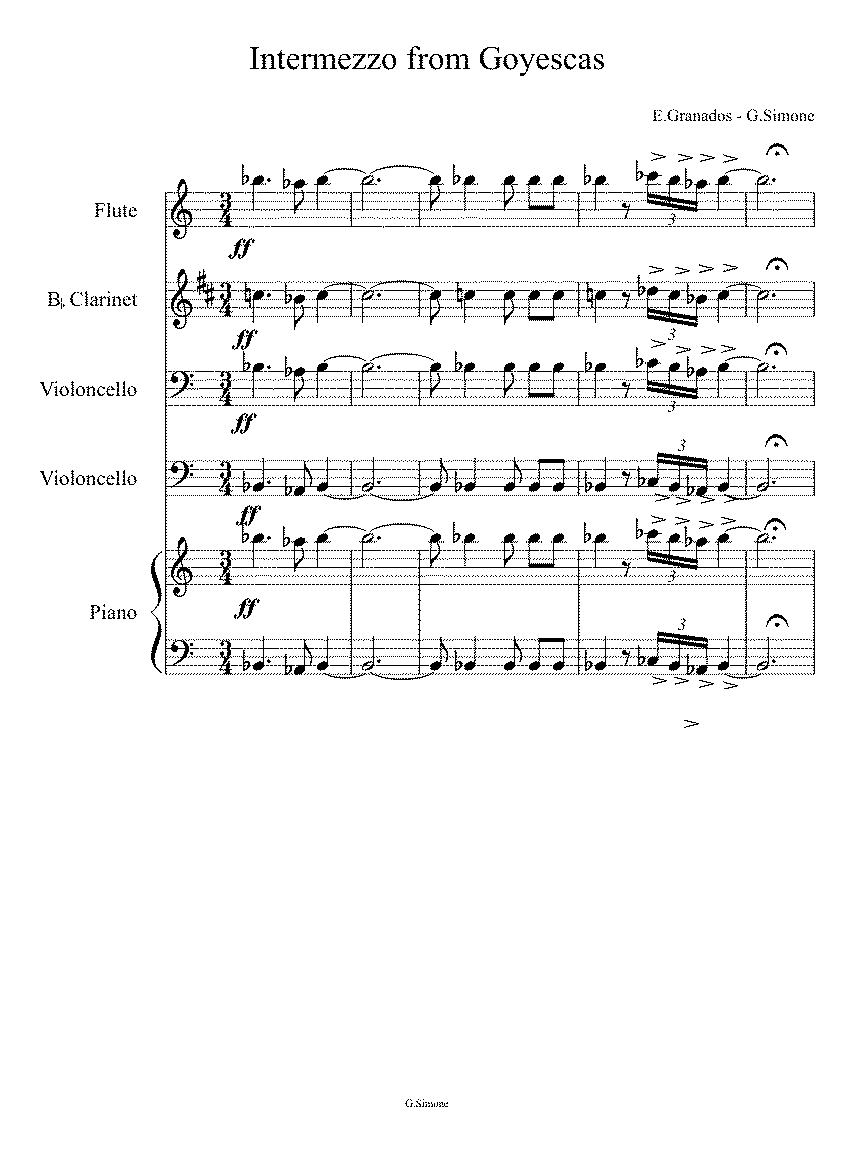 Partitura Intermezzo Goyescas