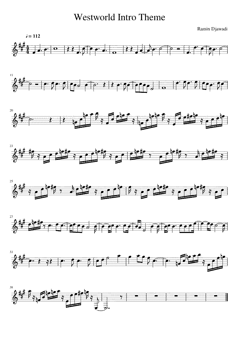 Partitura Intro Westworld