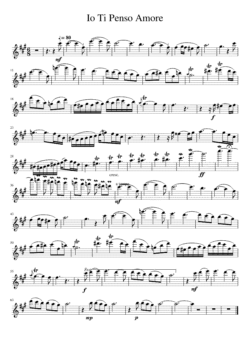 Partitura Io Ti Penso Amore