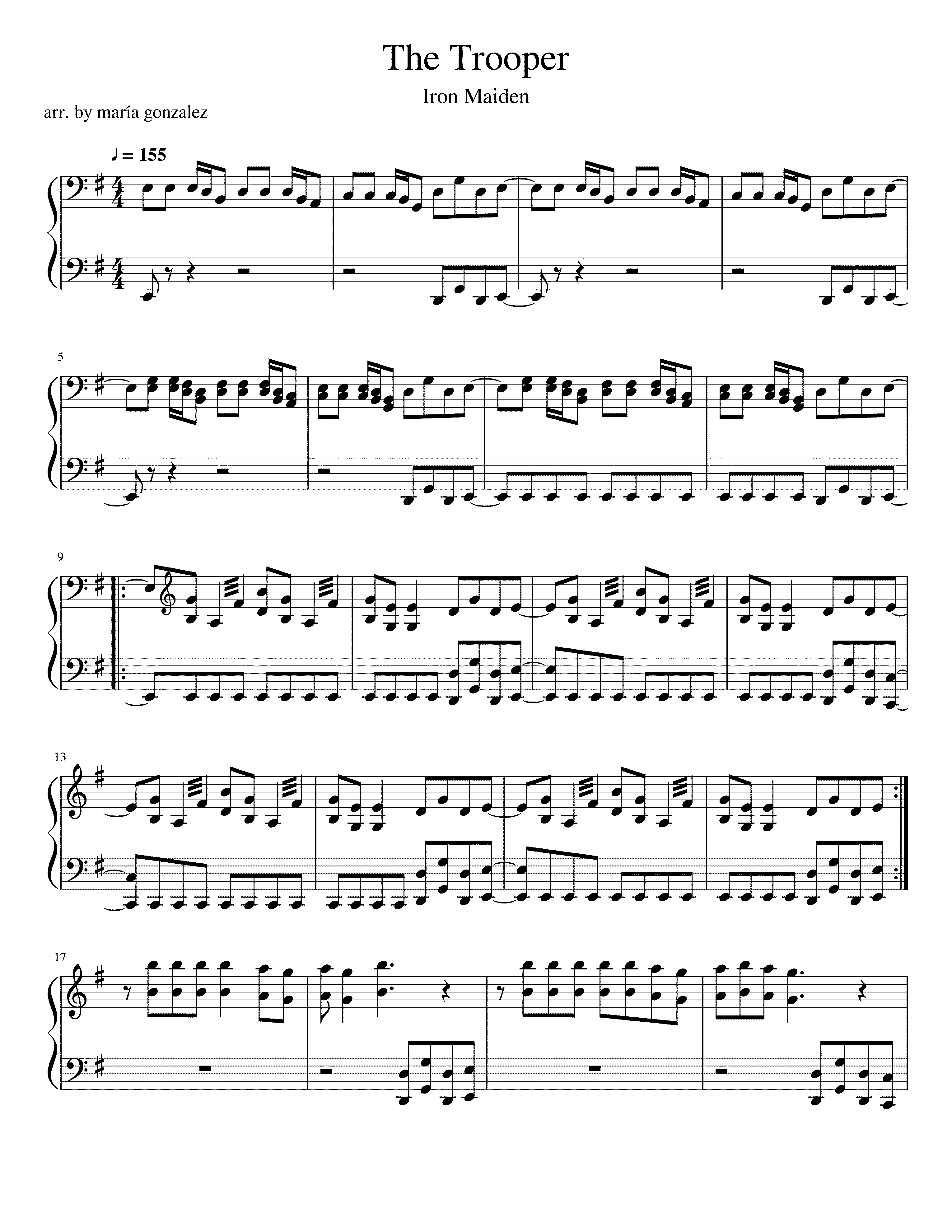 Partitura Iron Maiden The Trooper