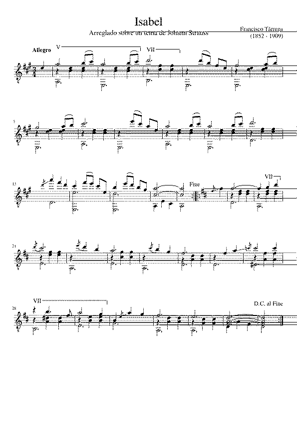 Partitura Isabel