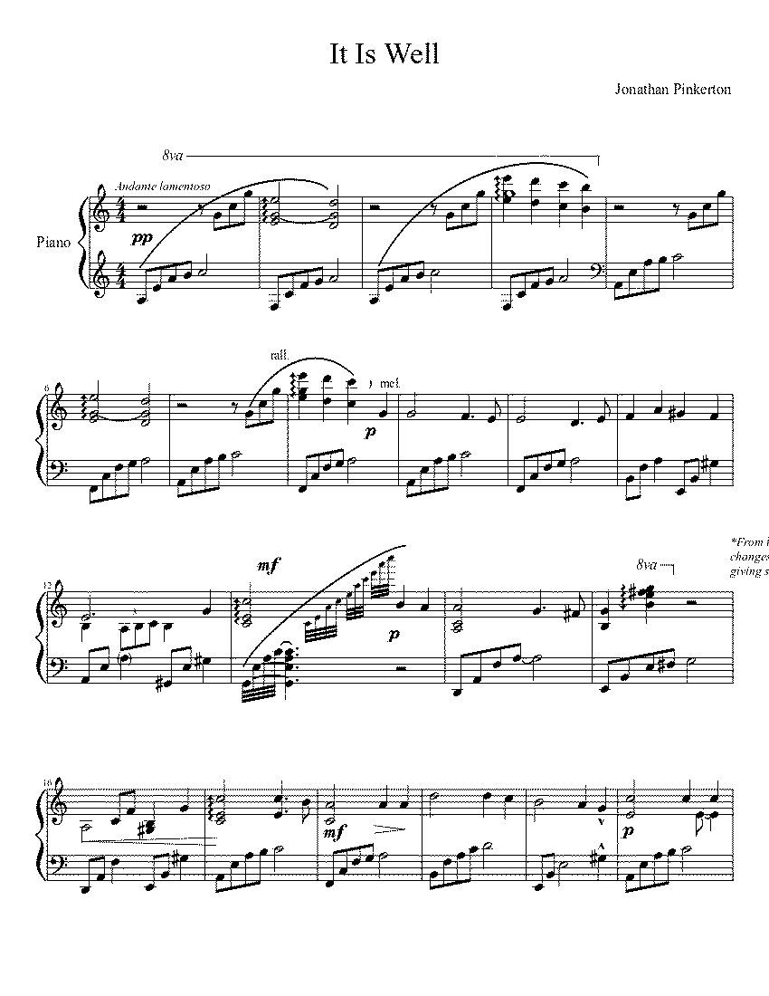 Partitura It Is Well With My Soul
