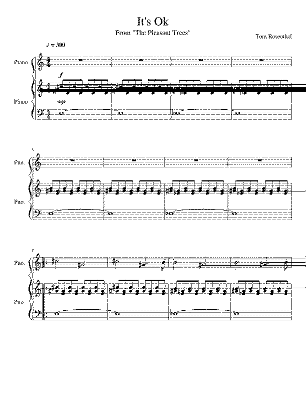 Partitura It's Ok Tom Rosenthal