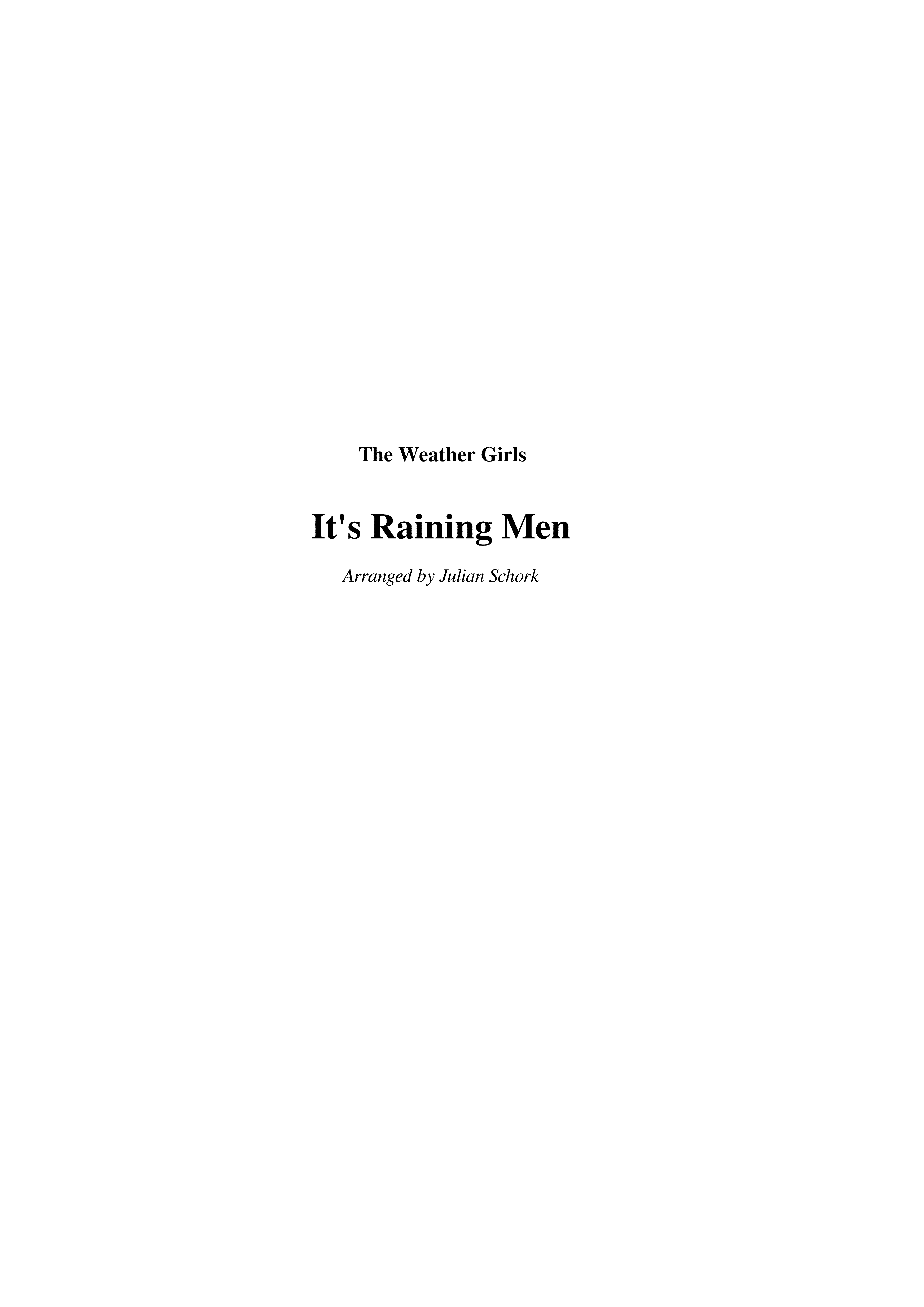 Partitura It's Raining Men