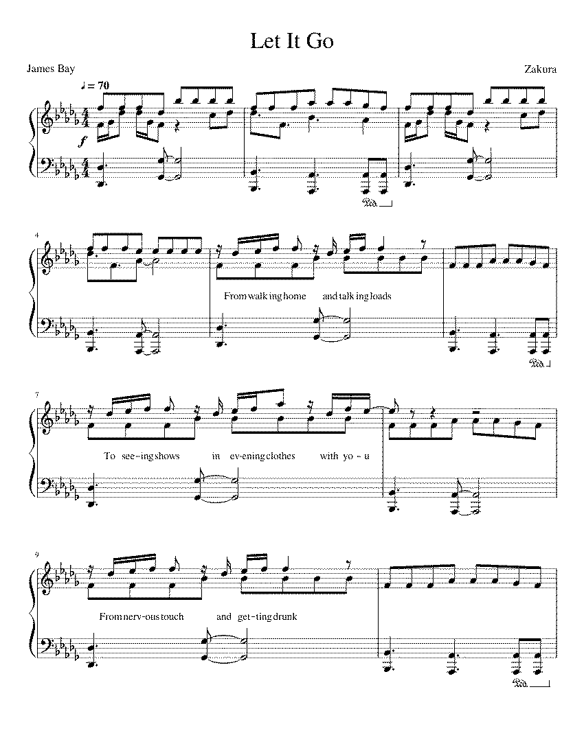 Partitura James Bay Let It Go