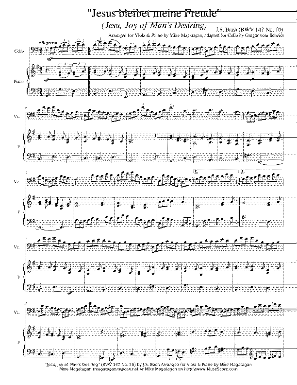 Partitura Jesu Meine Freude