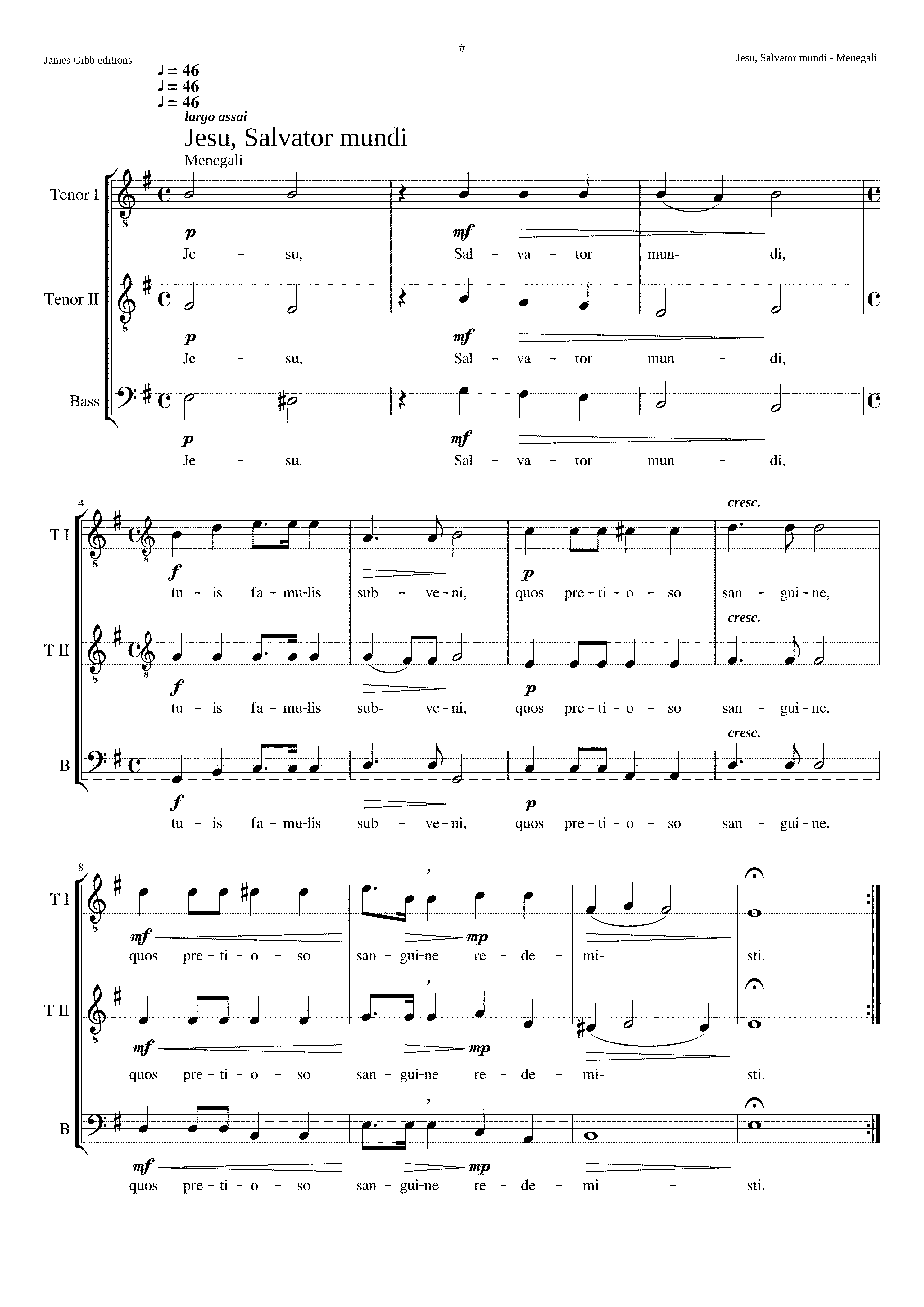 Partitura Jesu Salvator Mundi