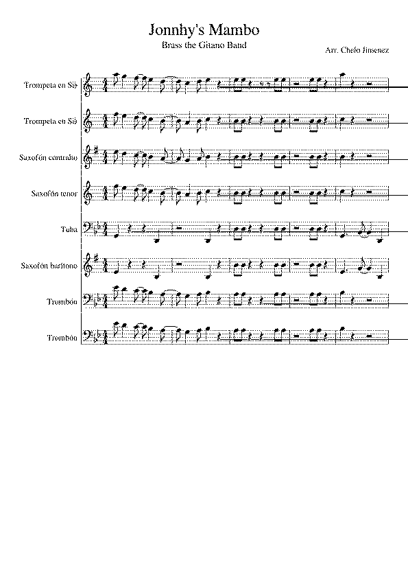 Partitura Johnny's Mambo