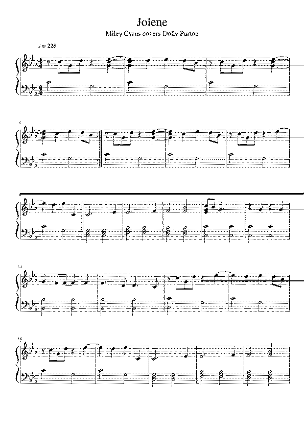 Partitura Jolene Dolly Parton