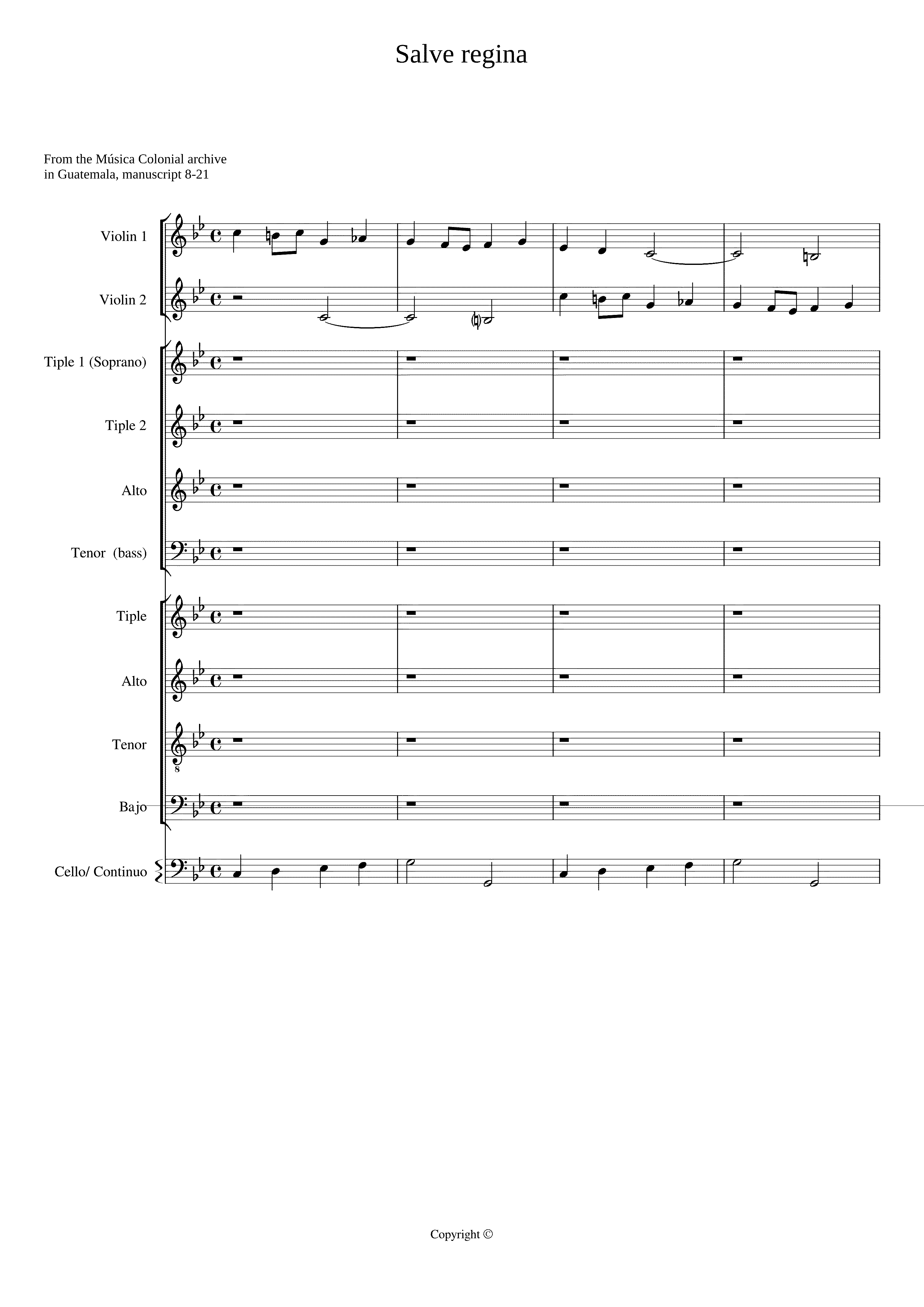 Partitura Jose de Nebra