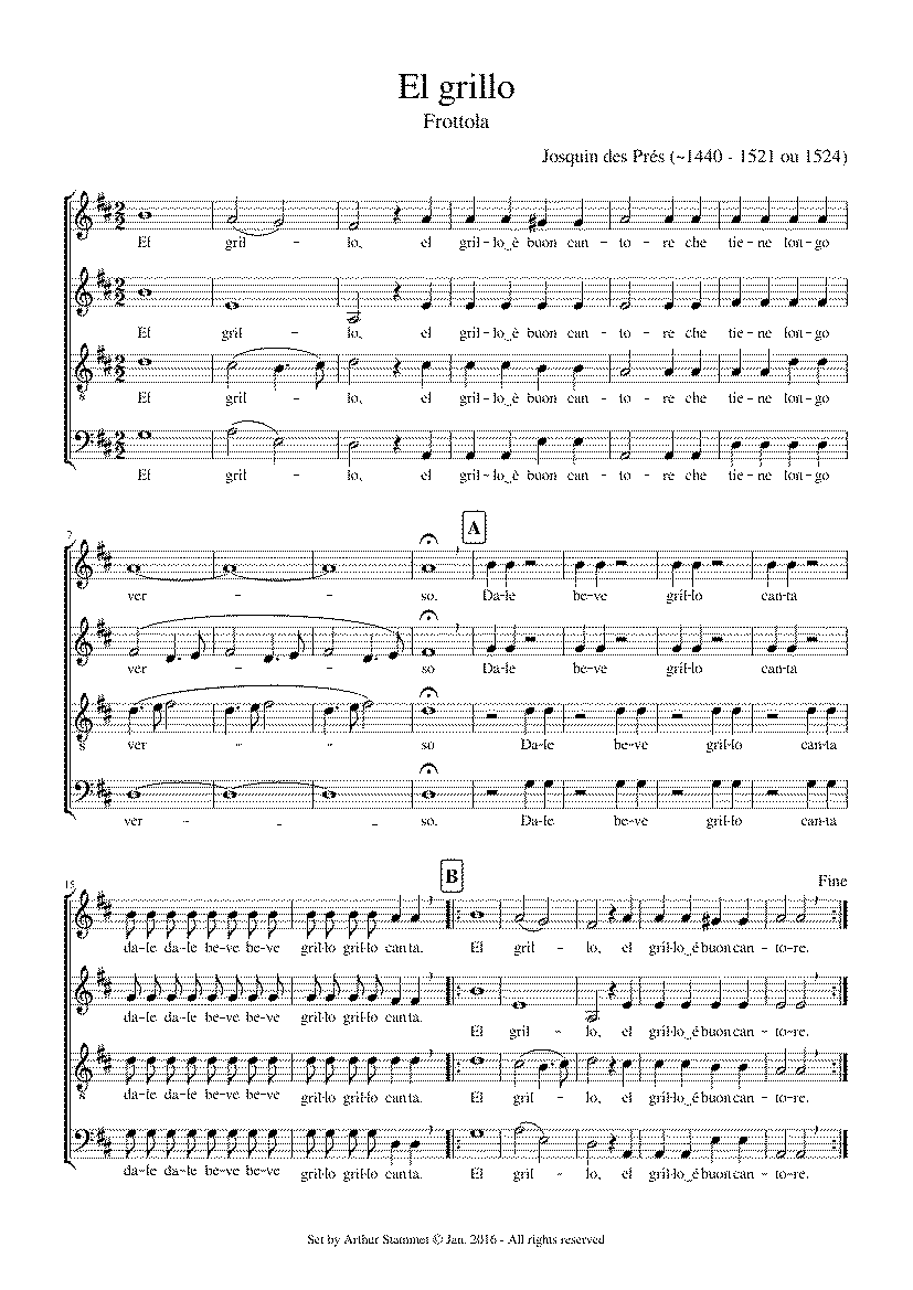 Partitura Josquin Des Pres
