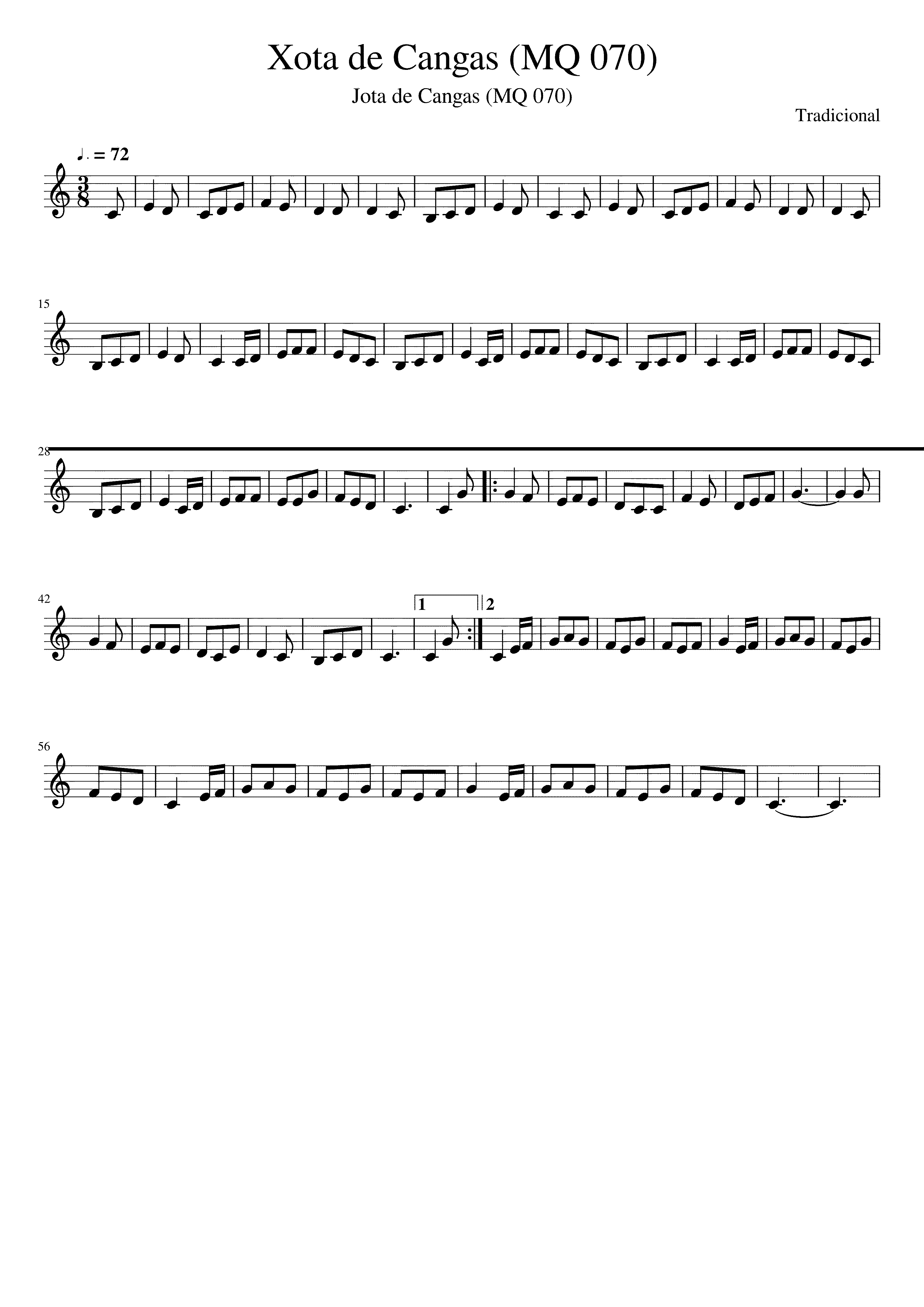 Partitura Jota de Cangas