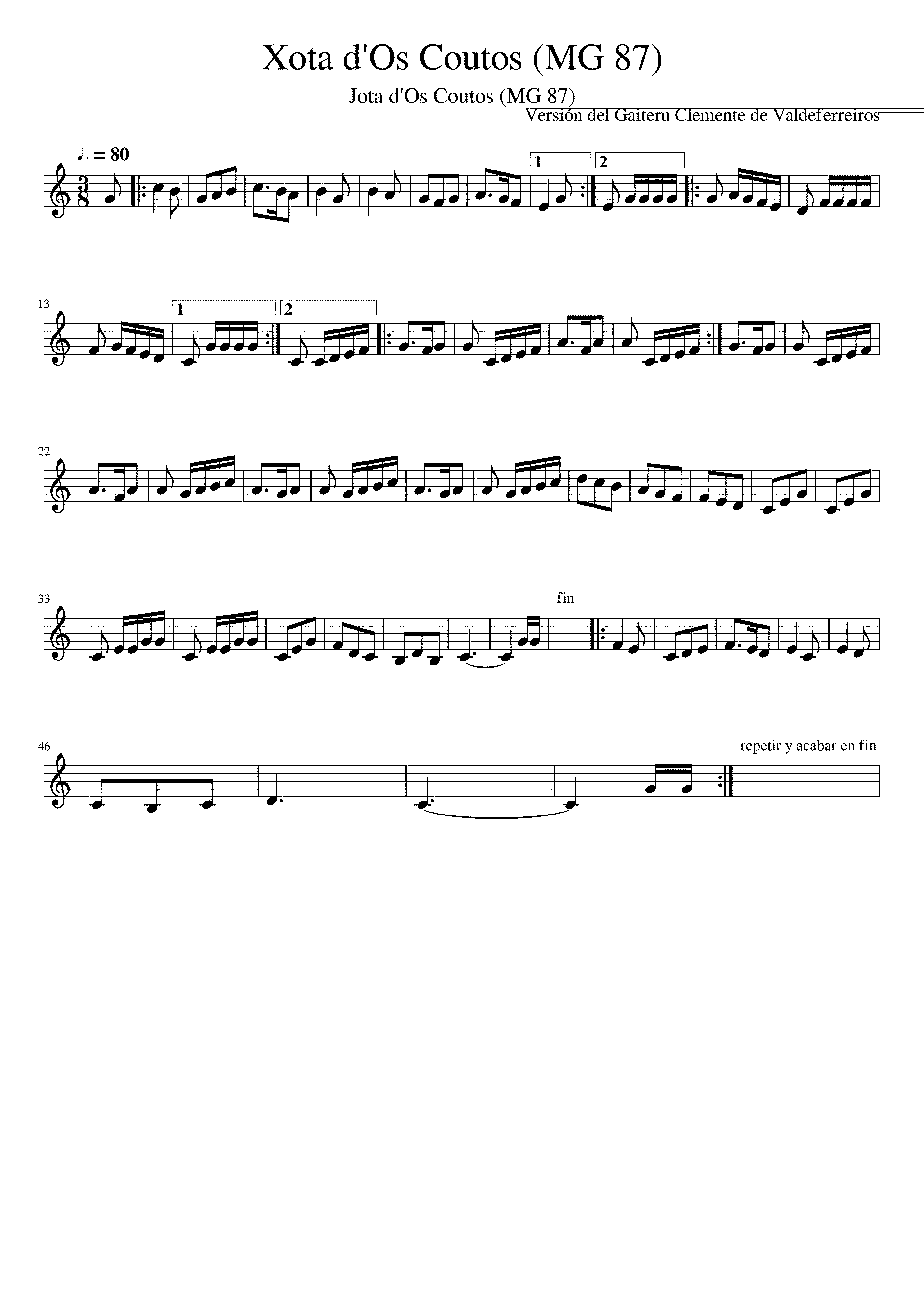 Partitura Jota de Ibias