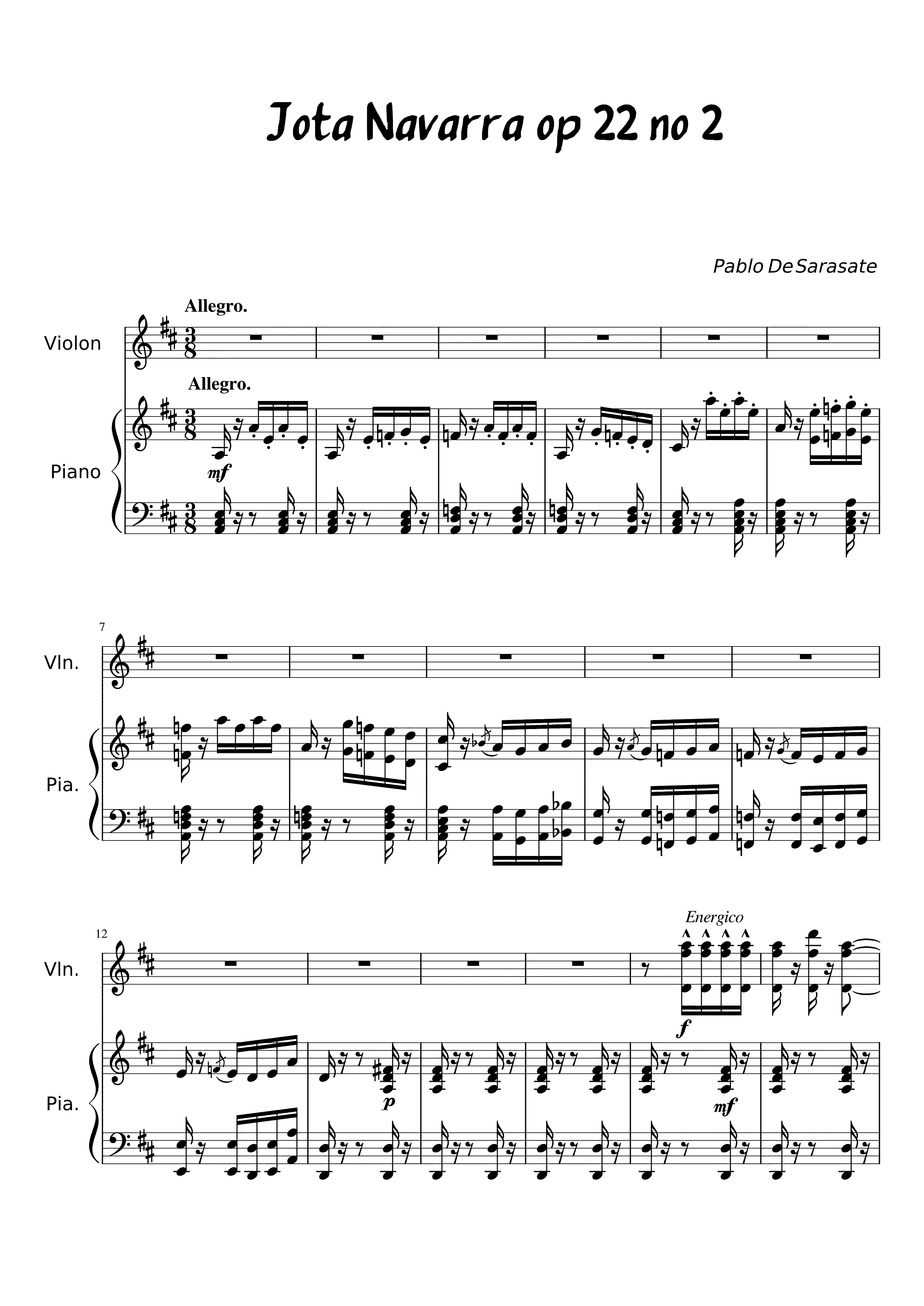 Partitura Jota Navarra