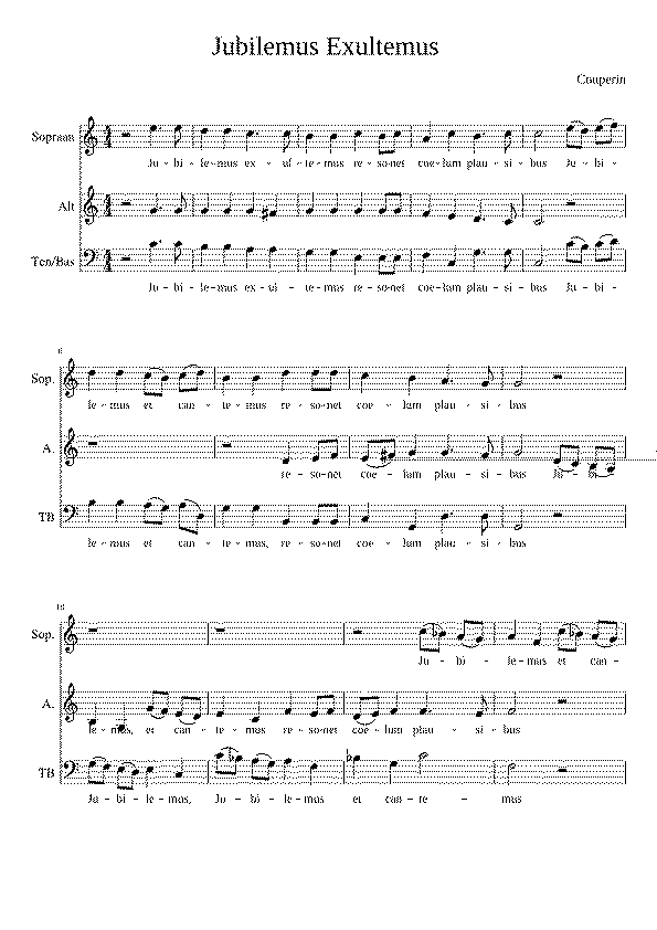 Partitura Jubilemus Exultemus