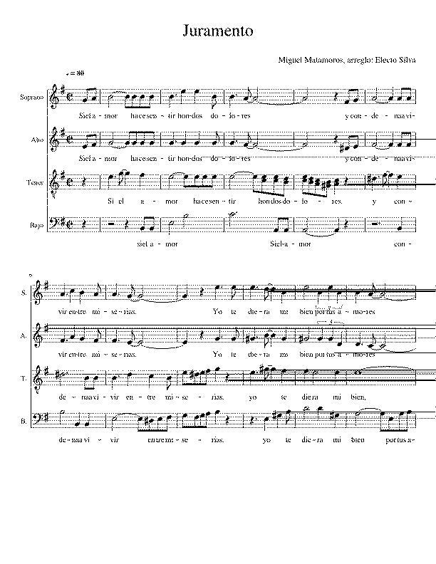 Partitura Juramento Matamoros