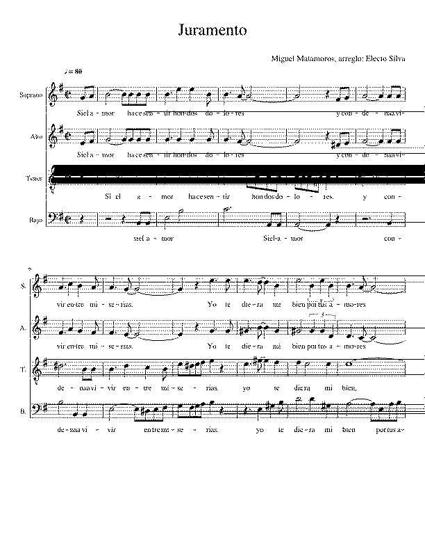 Partitura Juramento Miguel Matamoros