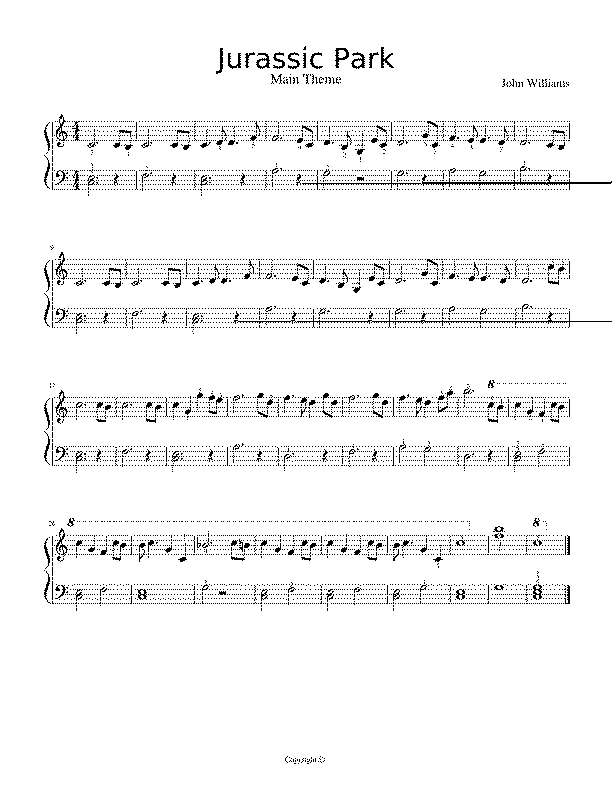 Partitura Jurassic Park