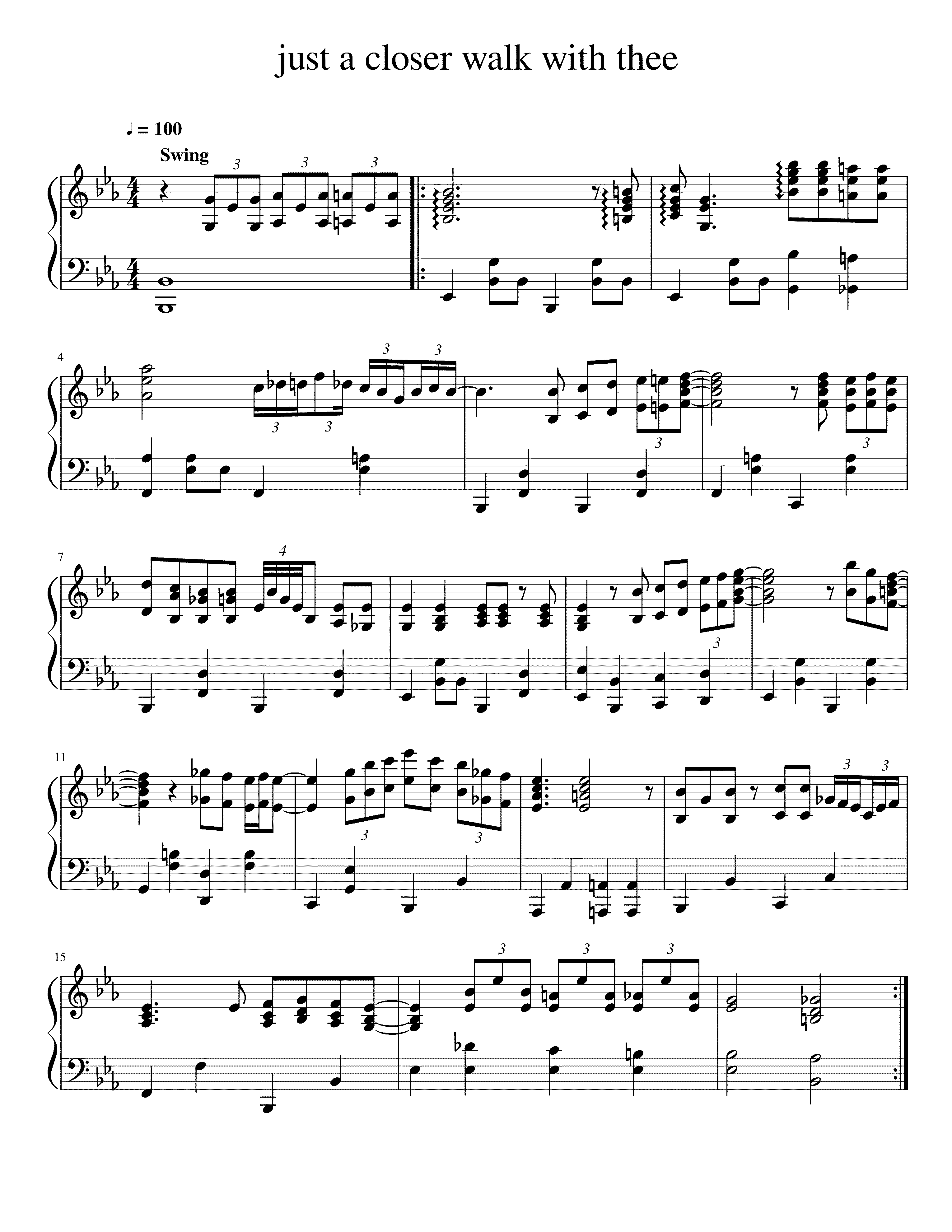 Partitura Just a Closer Walk With Thee