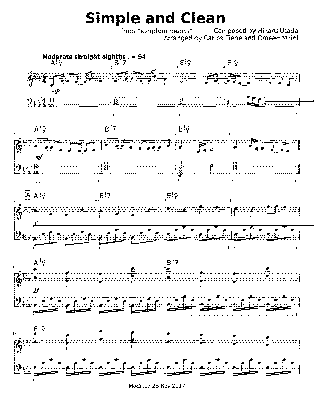 Partitura Kingdom Hearts Simple And Clean