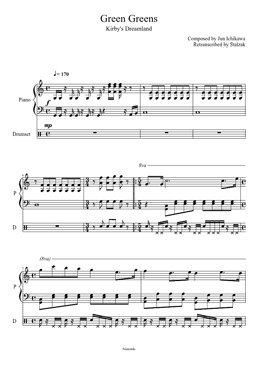 Partitura Kirby Dream Land