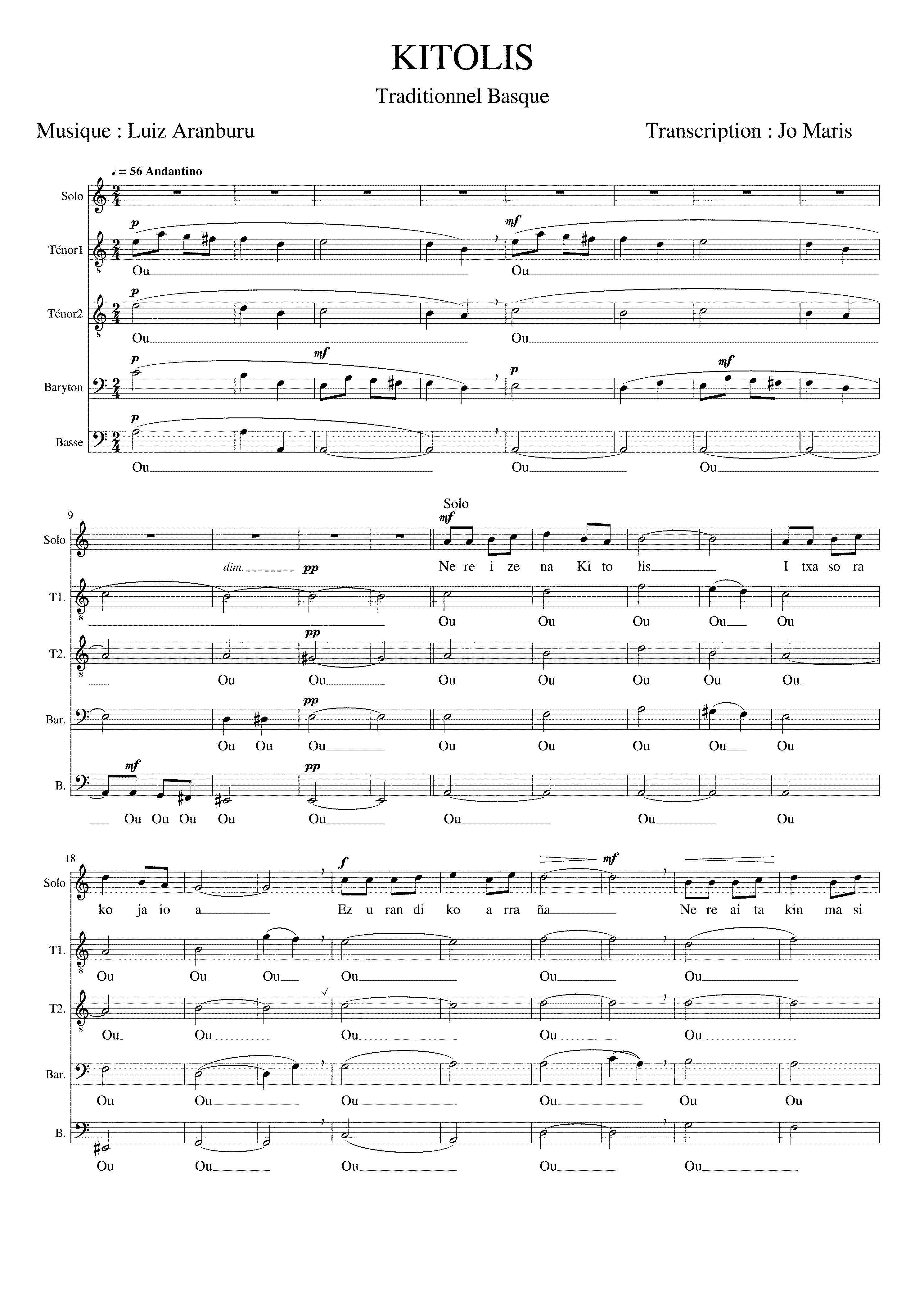 Partitura Kitolis