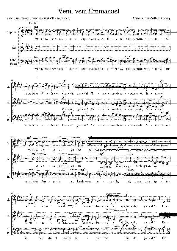 Partitura Kodaly