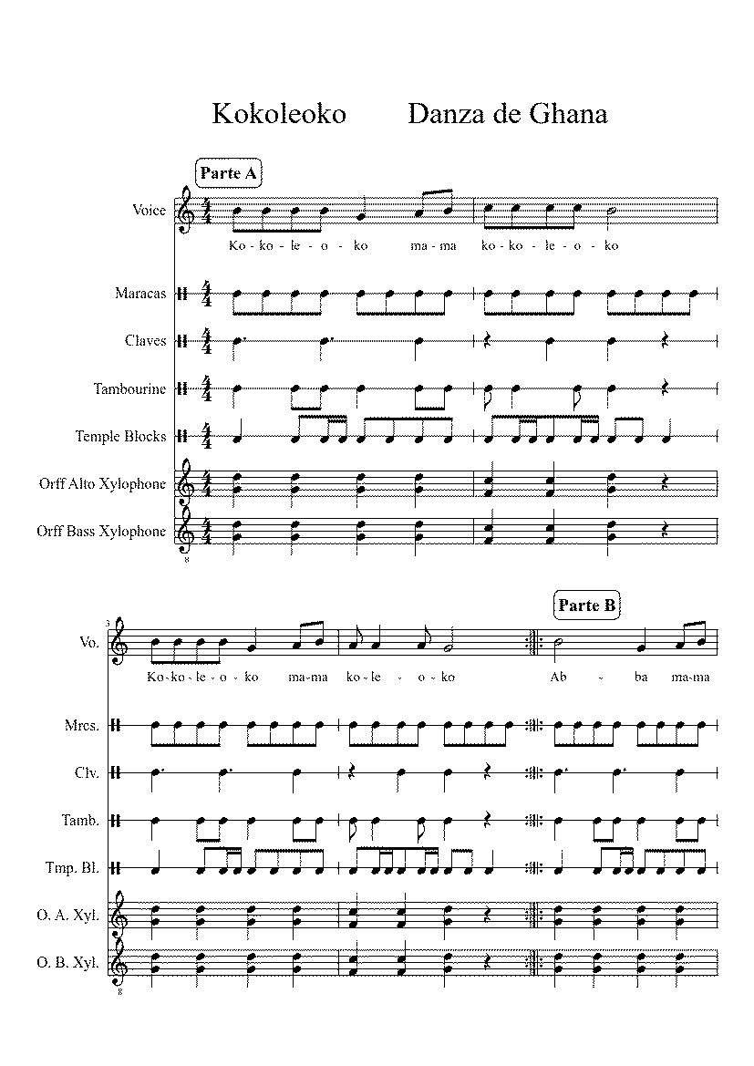 Partitura Kokoleoko
