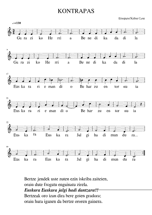 Partitura Kontrapas