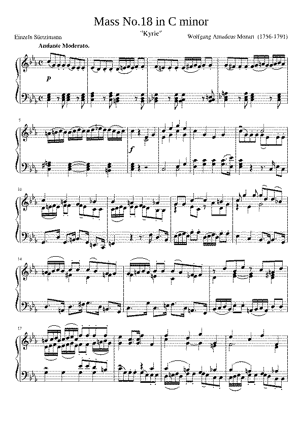 Partitura Kyrie de Mozart