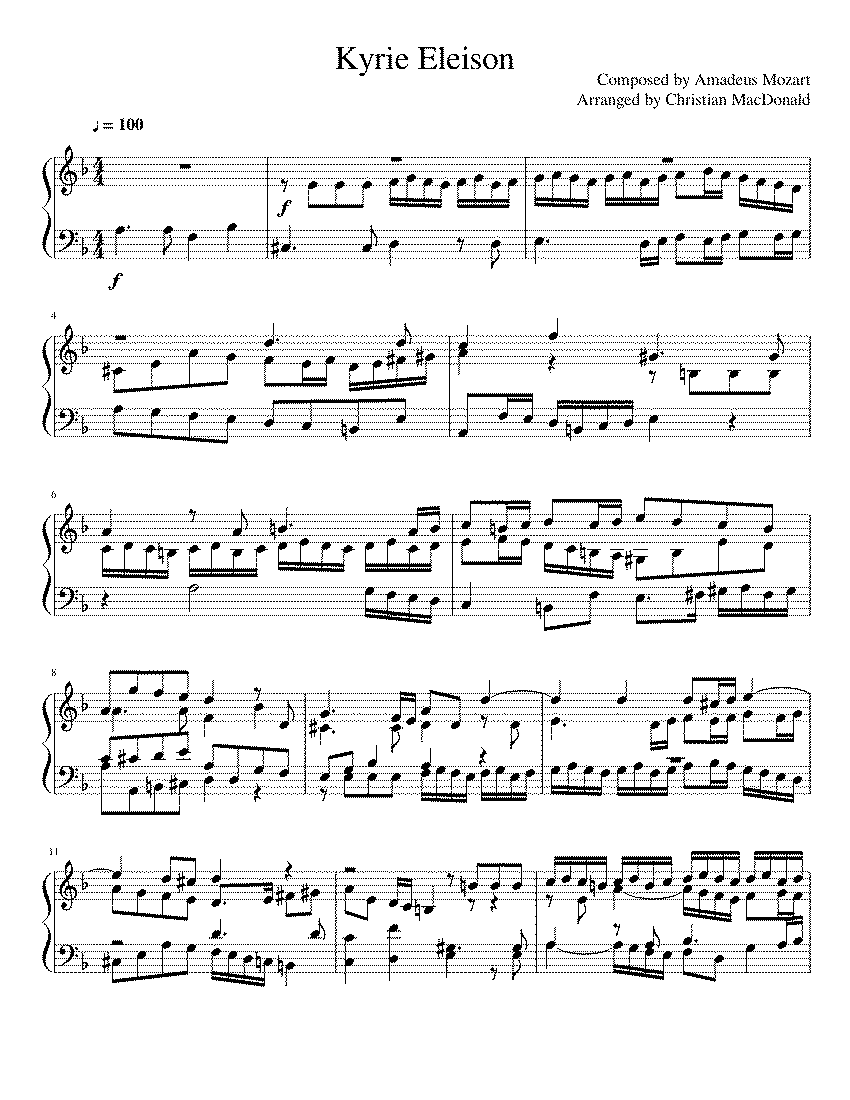 Partitura Kyrie Requiem Mozart