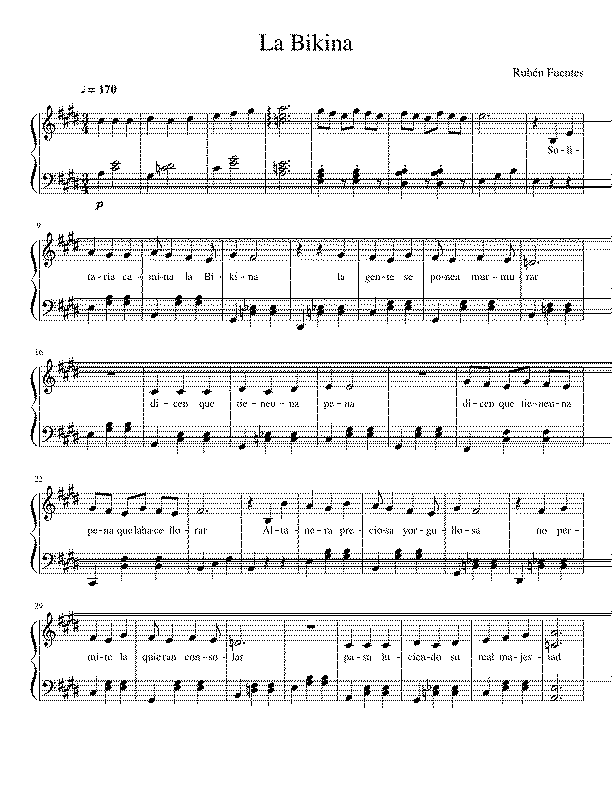 Partitura La Bikina