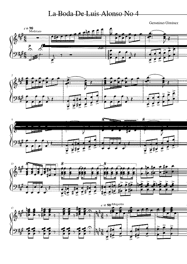 Partitura La Boda de Luis Alonso Intermedio